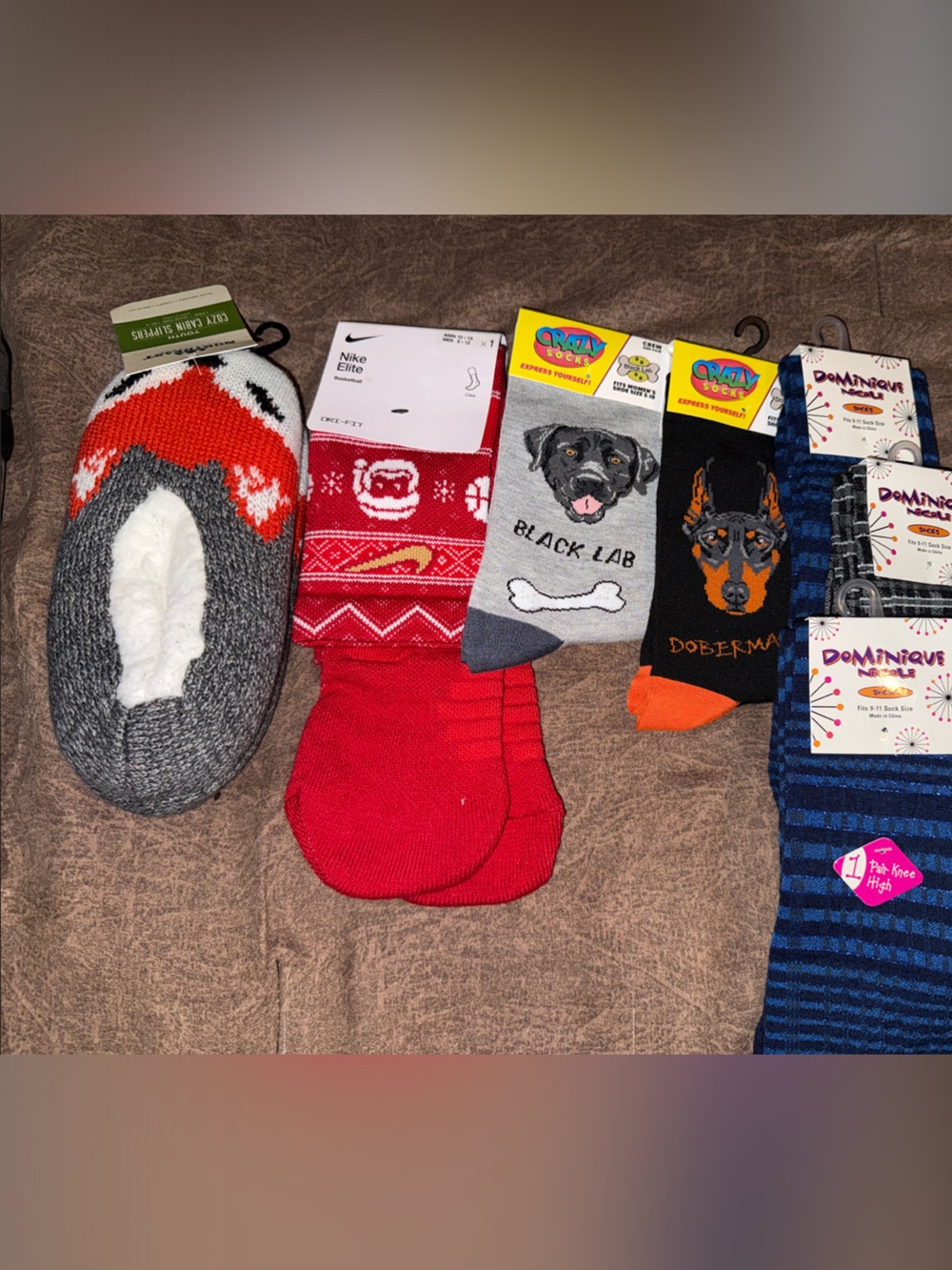 Mixed Socks & Slipper Pack - Red, Gray, Blue